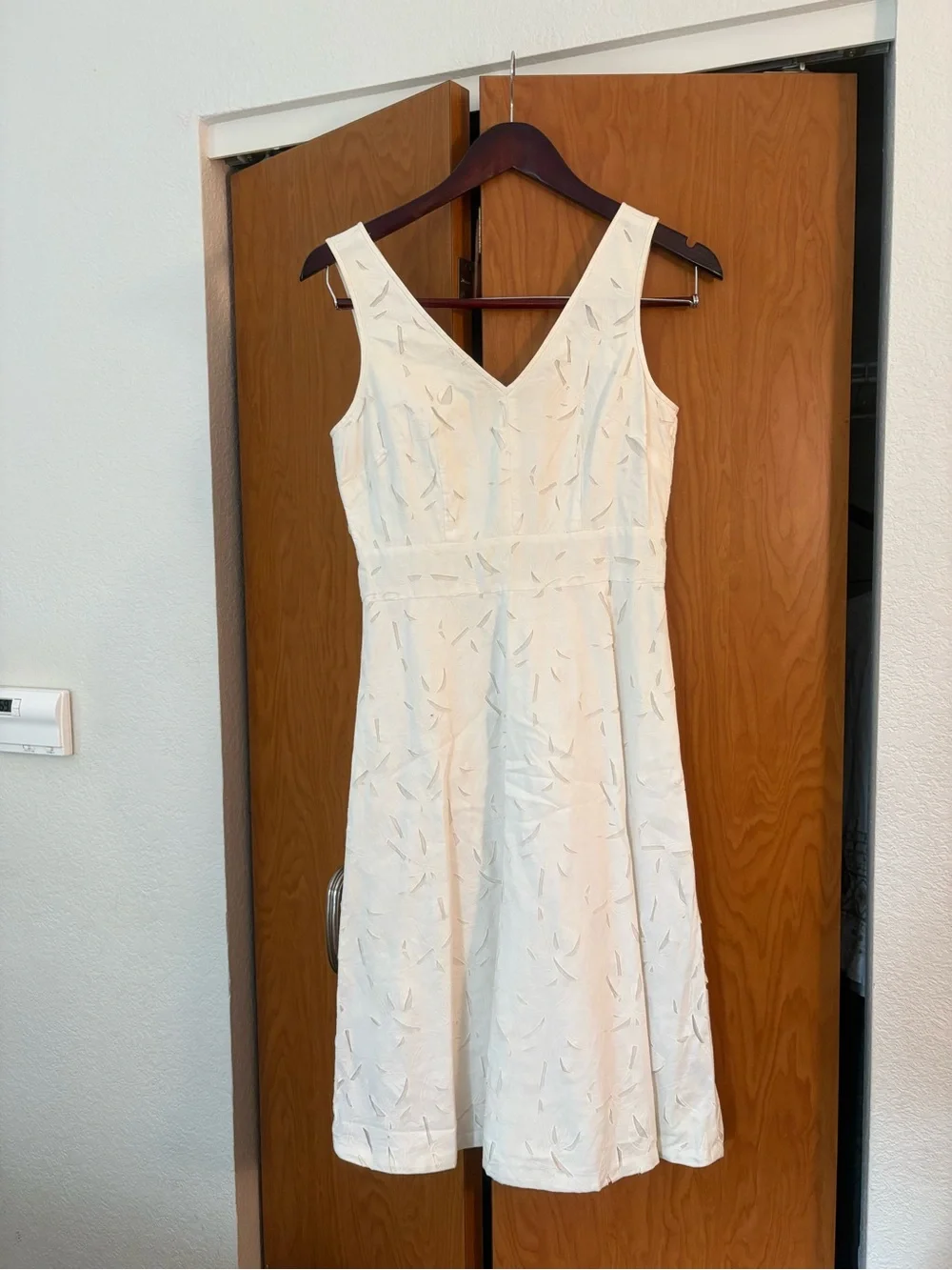 J.Crew Petite Cream Embroidered Fit & Flare Dress P4